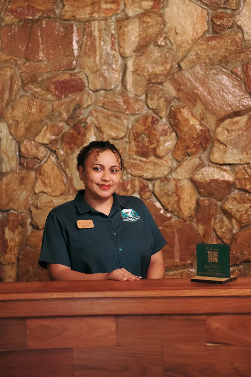 receptionist at belize wilderness lodge